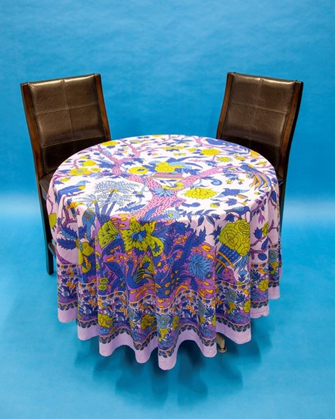 India Arts 72 Inch Round Tree Of Life Tablecloth TC440-08