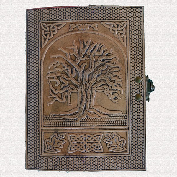 India Arts Leather Celtic Tree Journal W/ Latch PM180-01