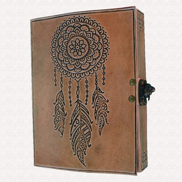 India Arts Leather Dream Catcher Journal W/ Latch PM180-03