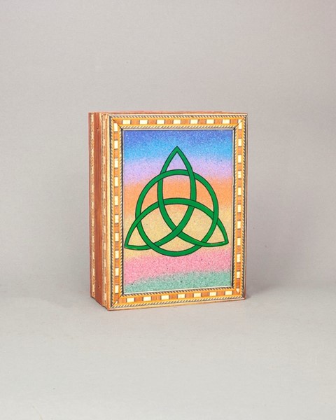 India Arts Celtic Triquetra Box With Stone Inlay JL437