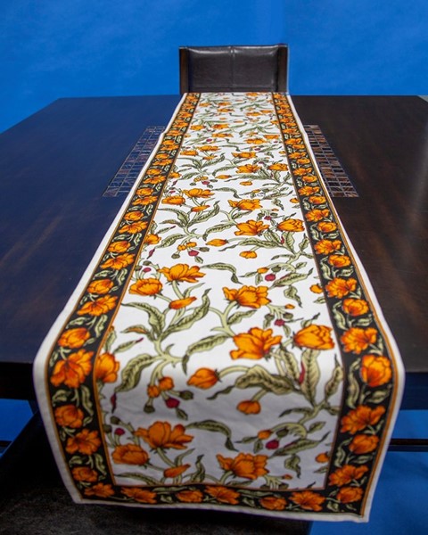 India Arts French Floral Cotton Table Runner TR109-01