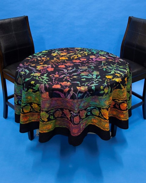 India Arts Tie Dye French Floral Tablecloth TC109-05
