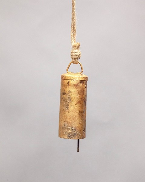 4 Inch Tin Bell With Jute Cord TL072