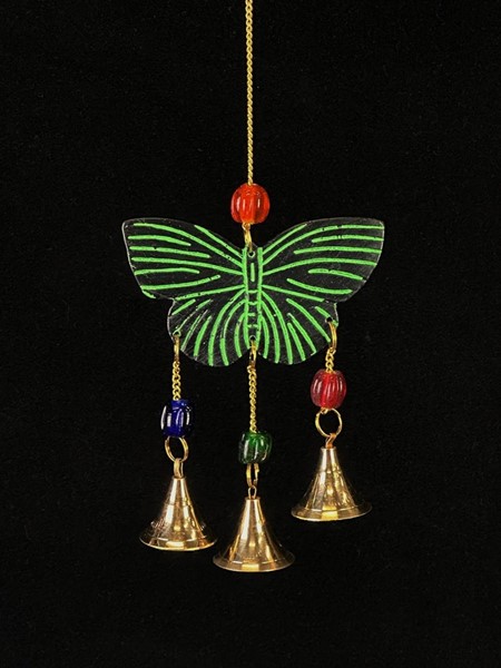 Green Butterfly Chime W/ Beads BS399