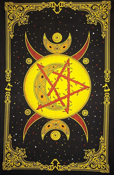 Moon with Pentagram Wall Hanging SW119-01