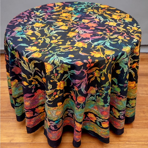 India Arts Tie Dye French Floral Tablecloth TC400-08