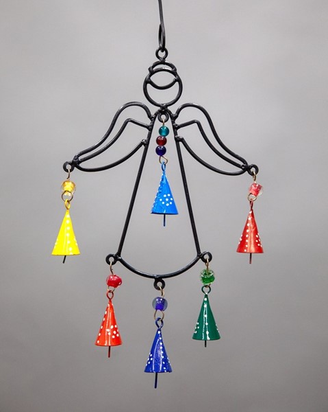 Iron Angel Windchime with Painted Bells TS878