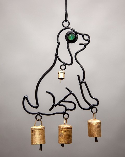 Dog Windchime With Glass Eye TS880