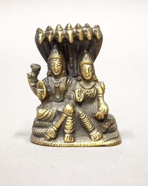 Small Laxmi & Vishnu Under Snake BW250