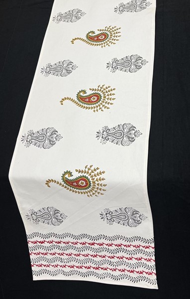 India Arts Handblocked Paisley Table Runner TR435-01