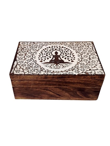 India Arts Hand Carved Buddha Box WB459